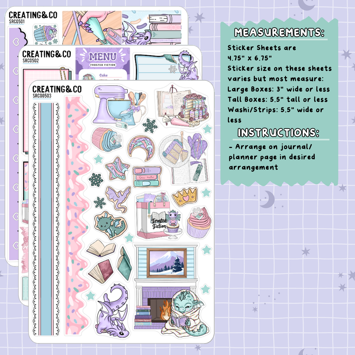 Frosted Fiction Winter Reading Challenge Journal Sticker Sheet Set - SRC005