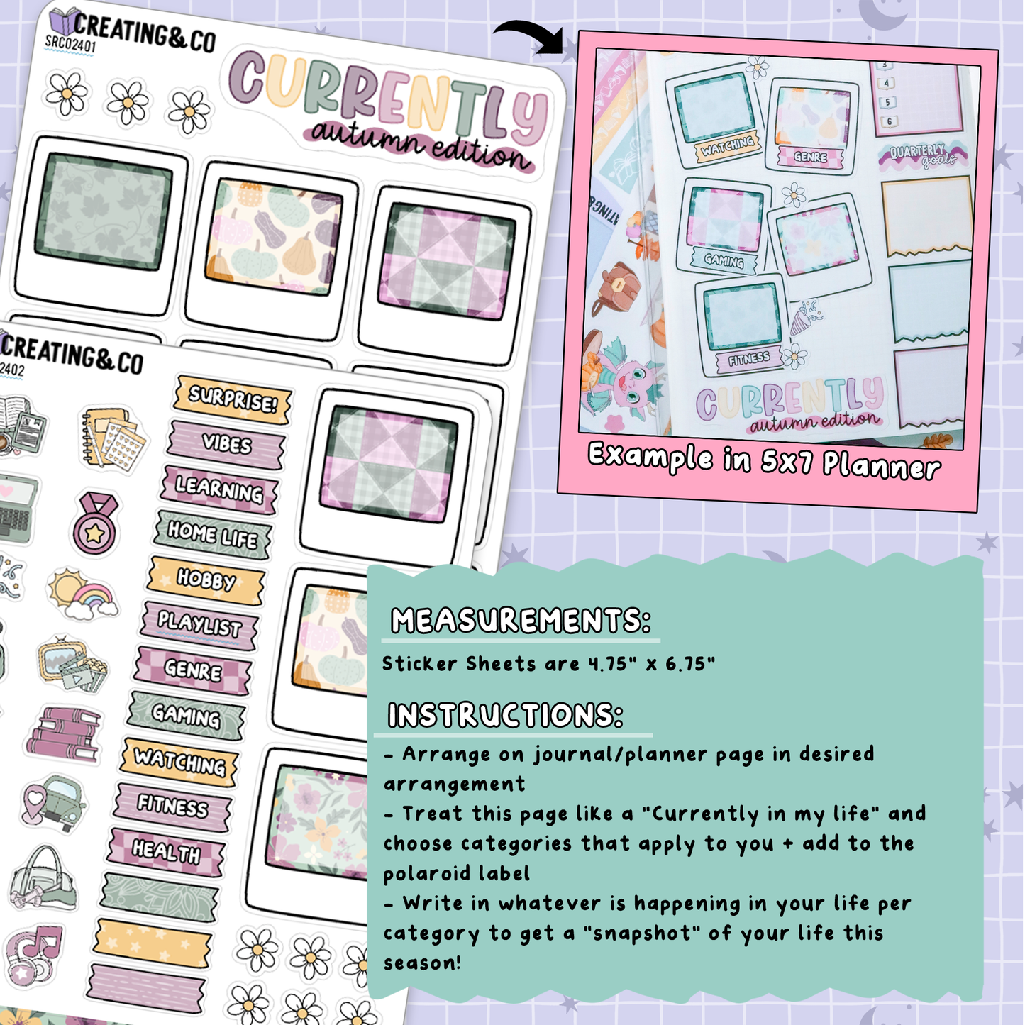 Dragon Harvest Autumn Currently in Life Sticker Sheet Set - SRC024
