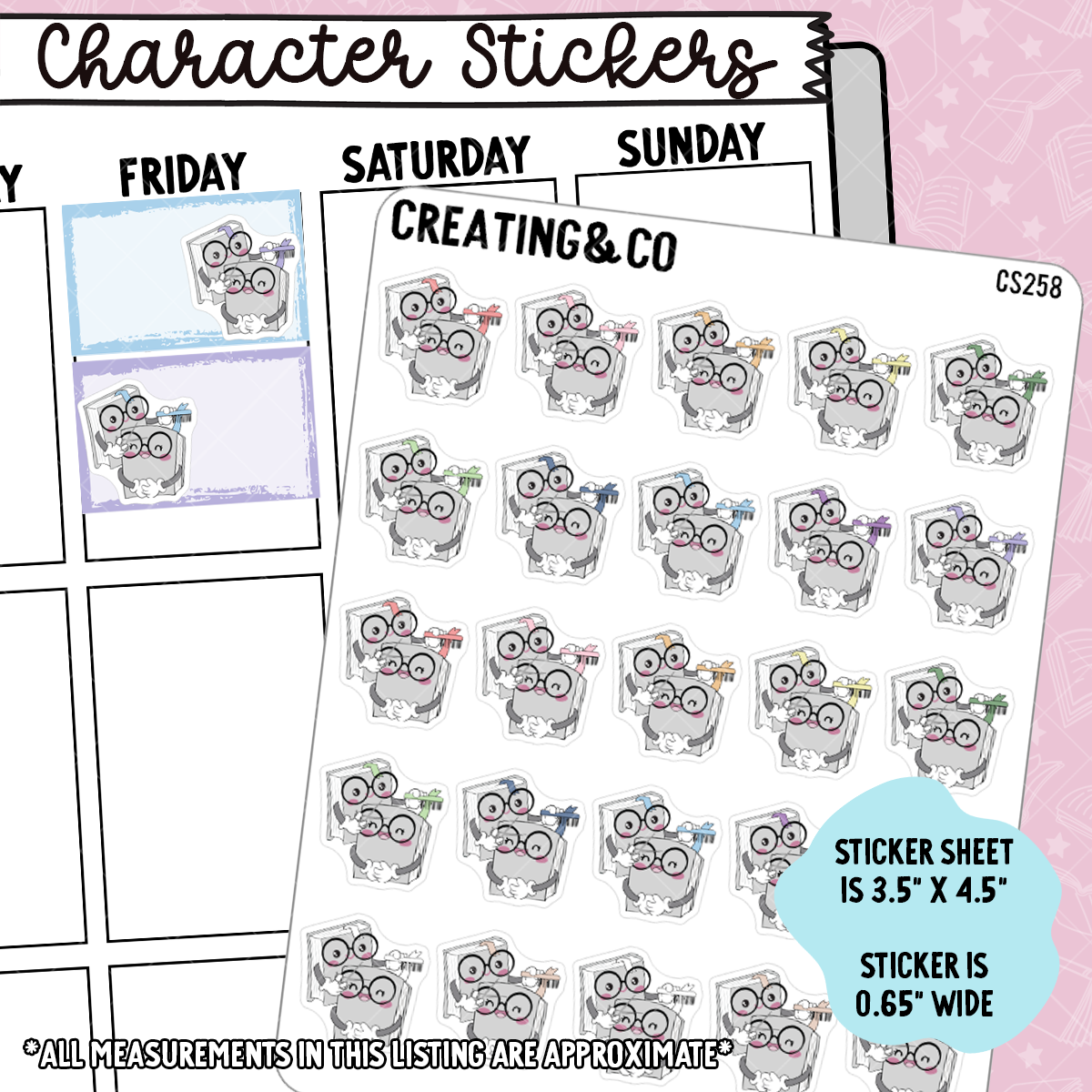 Haircut Booksy Character Functional Planner Stickers - CS258