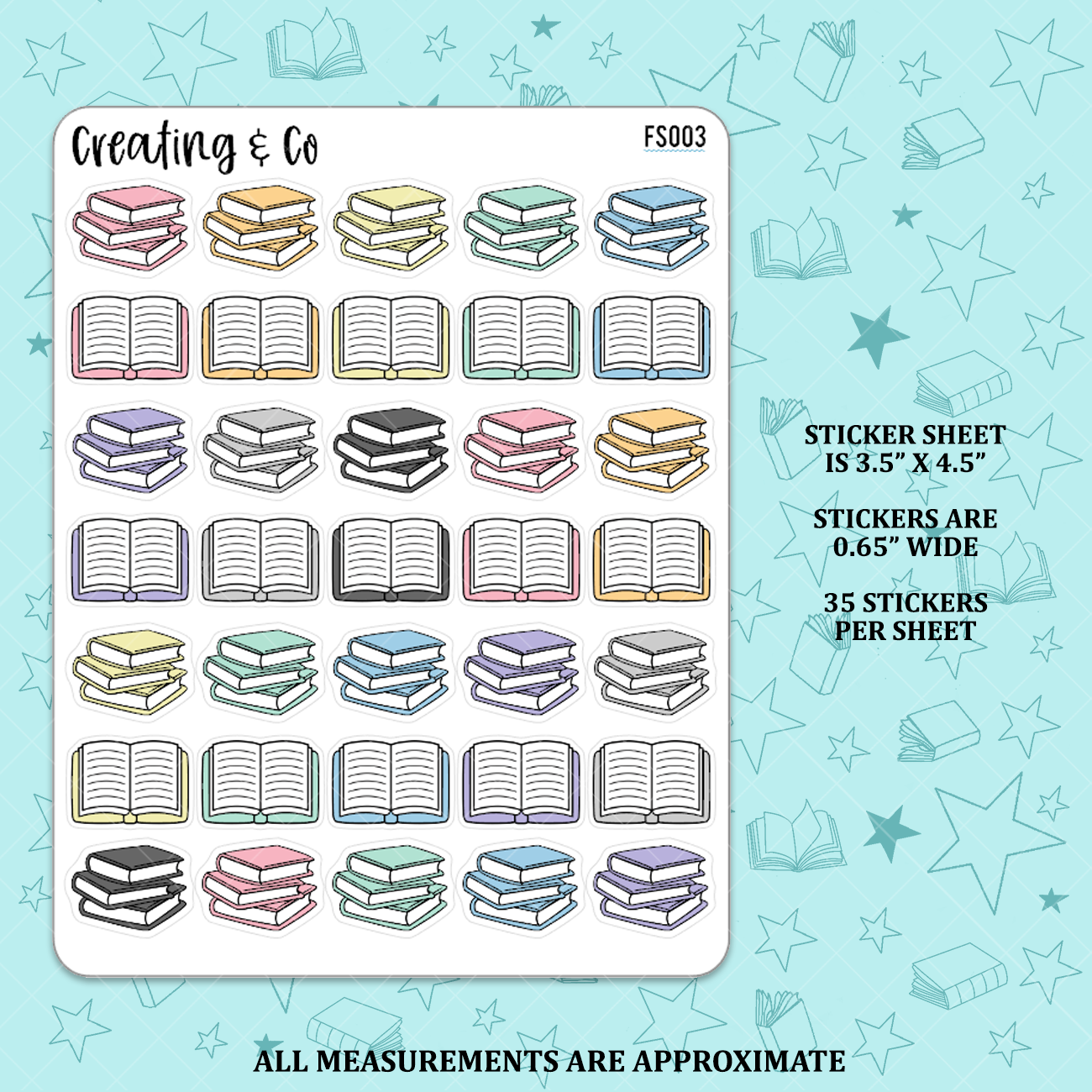 Book Icon Functional Stickers - FS003