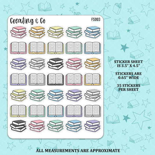 Book Icon Functional Stickers  - FS003