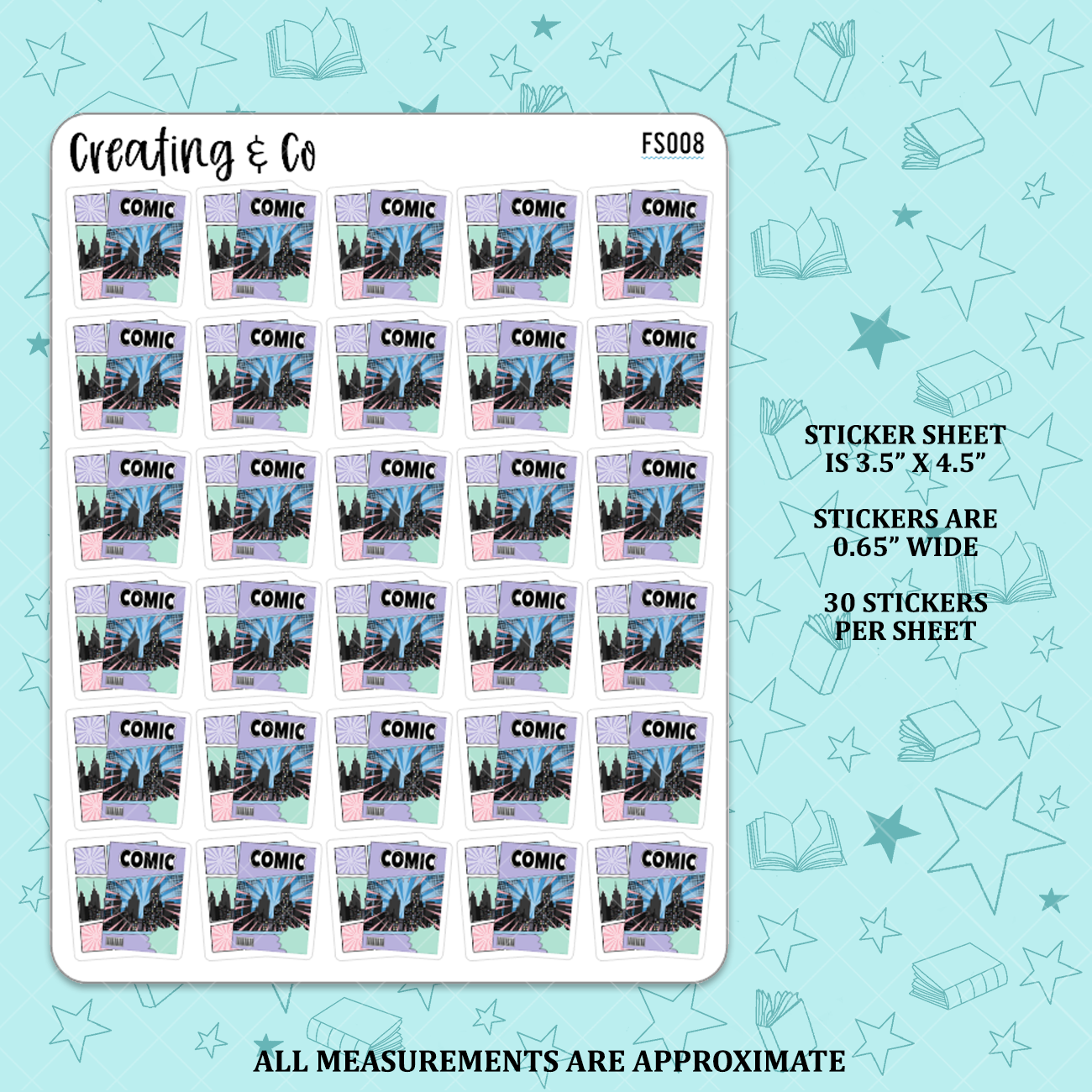 Comic Book Icon Functional Stickers - FS008