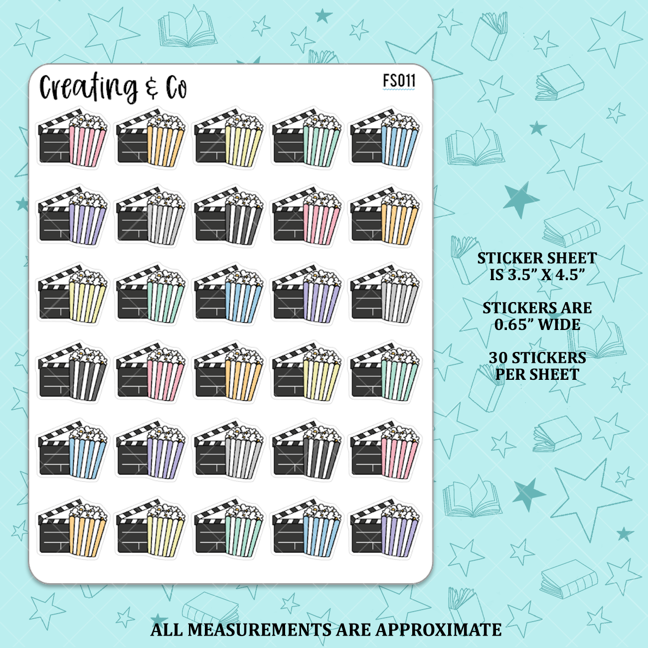 Movie Icon Functional Stickers - FS011