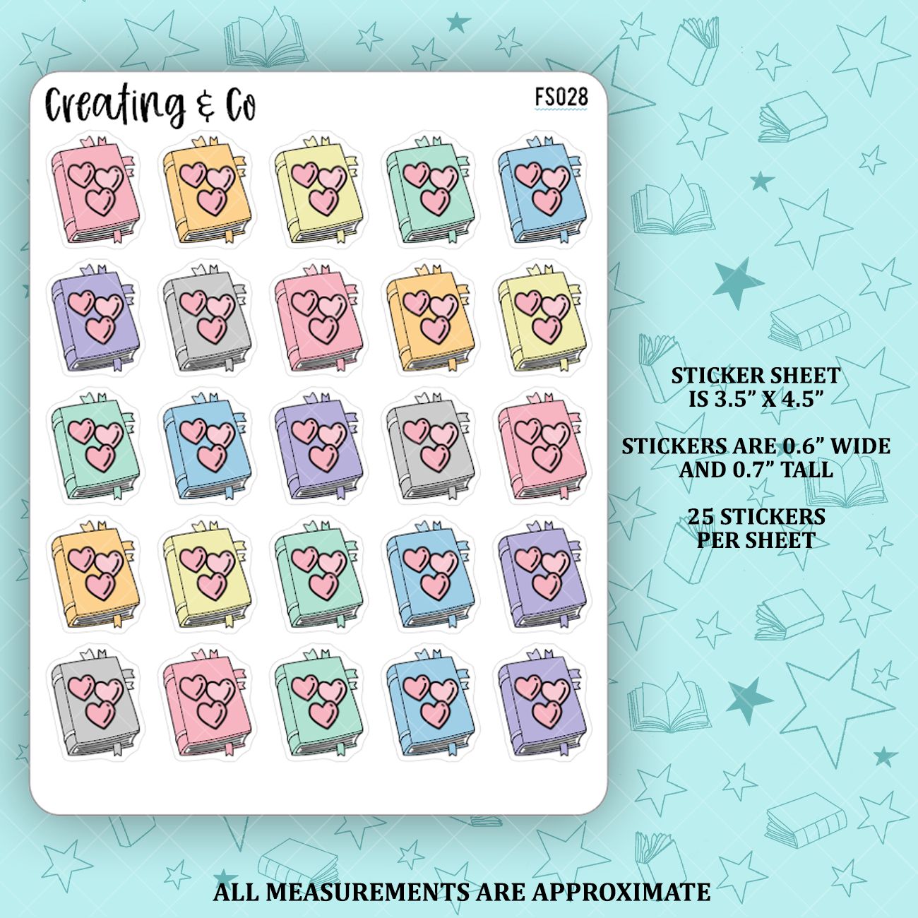 Romance Book Genre Icon Functional Stickers - FS028