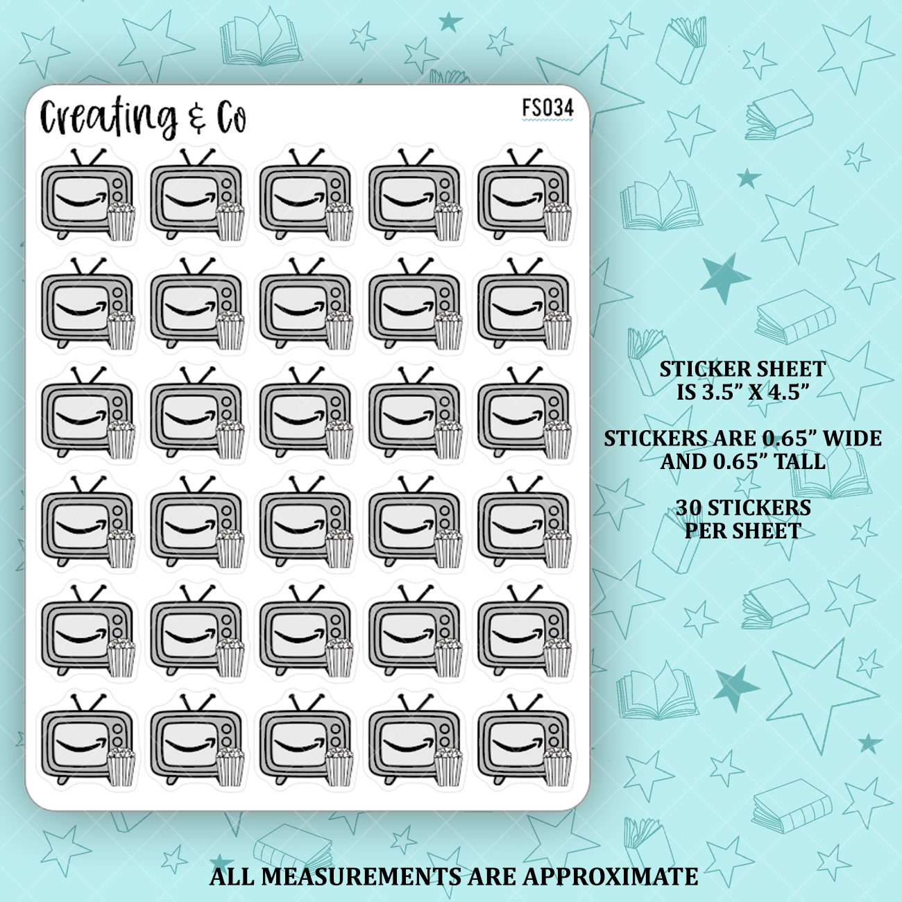 Grey Streaming Service Icon Functional Stickers - FS034