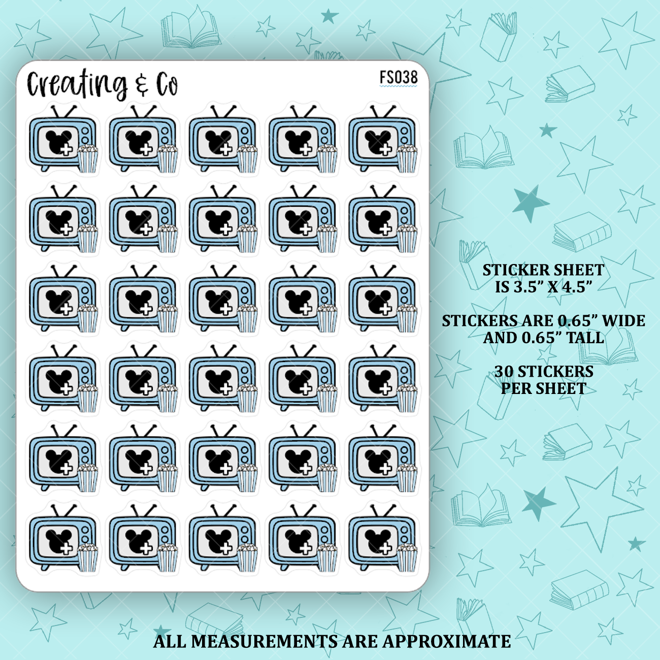 Blue Streaming Service Icon Functional Stickers - FS038
