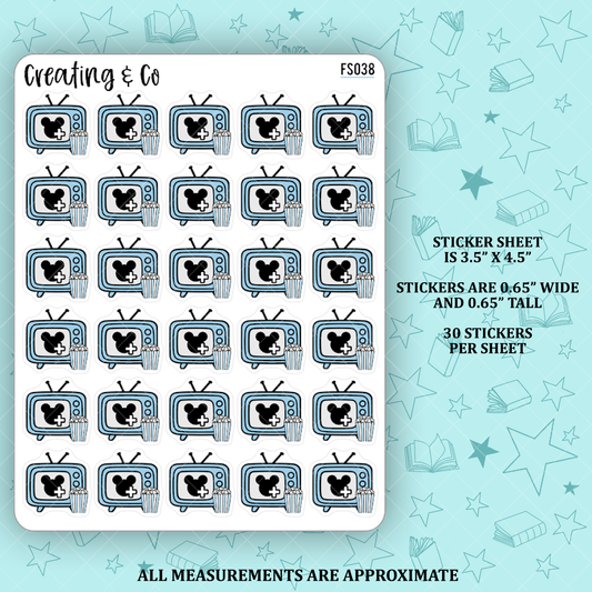 Blue Streaming Service Icon Functional Stickers  - FS038