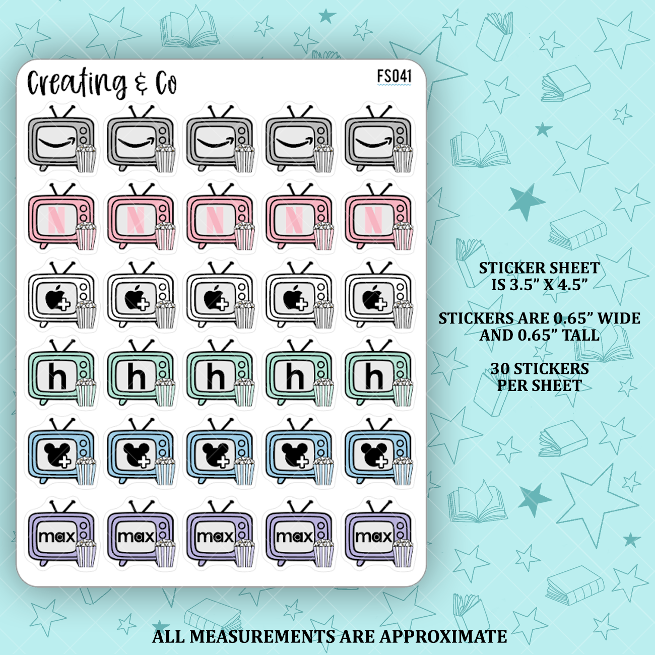 Sampler Streaming Service Icon Functional Stickers - FS041