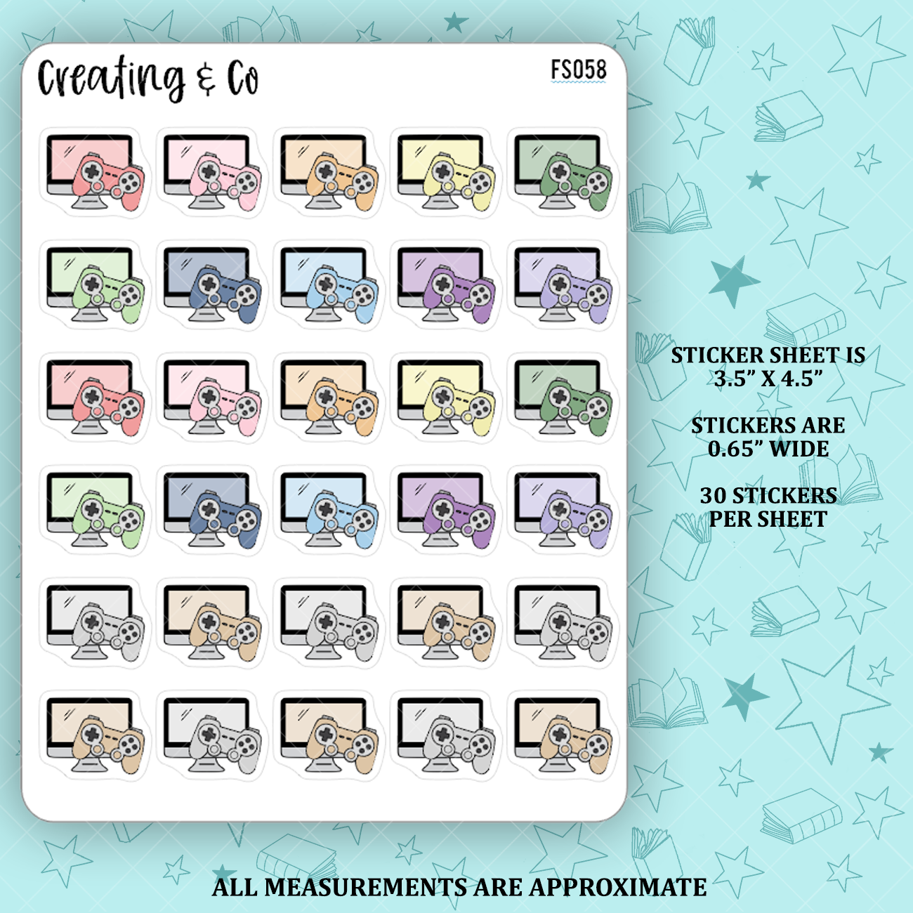 Video Game Icon Functional Stickers - FS058