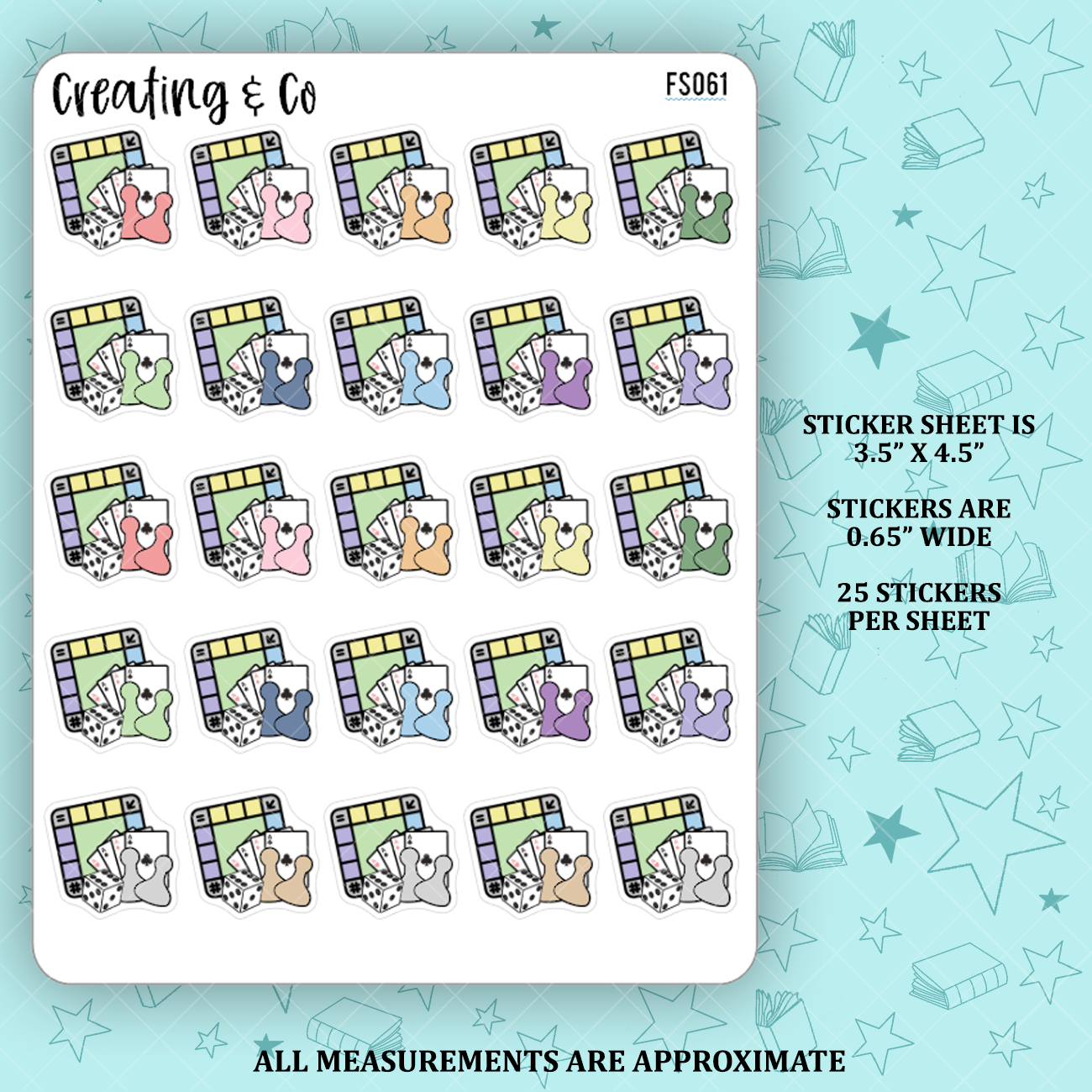 Board Game Icon Functional Stickers - FS061