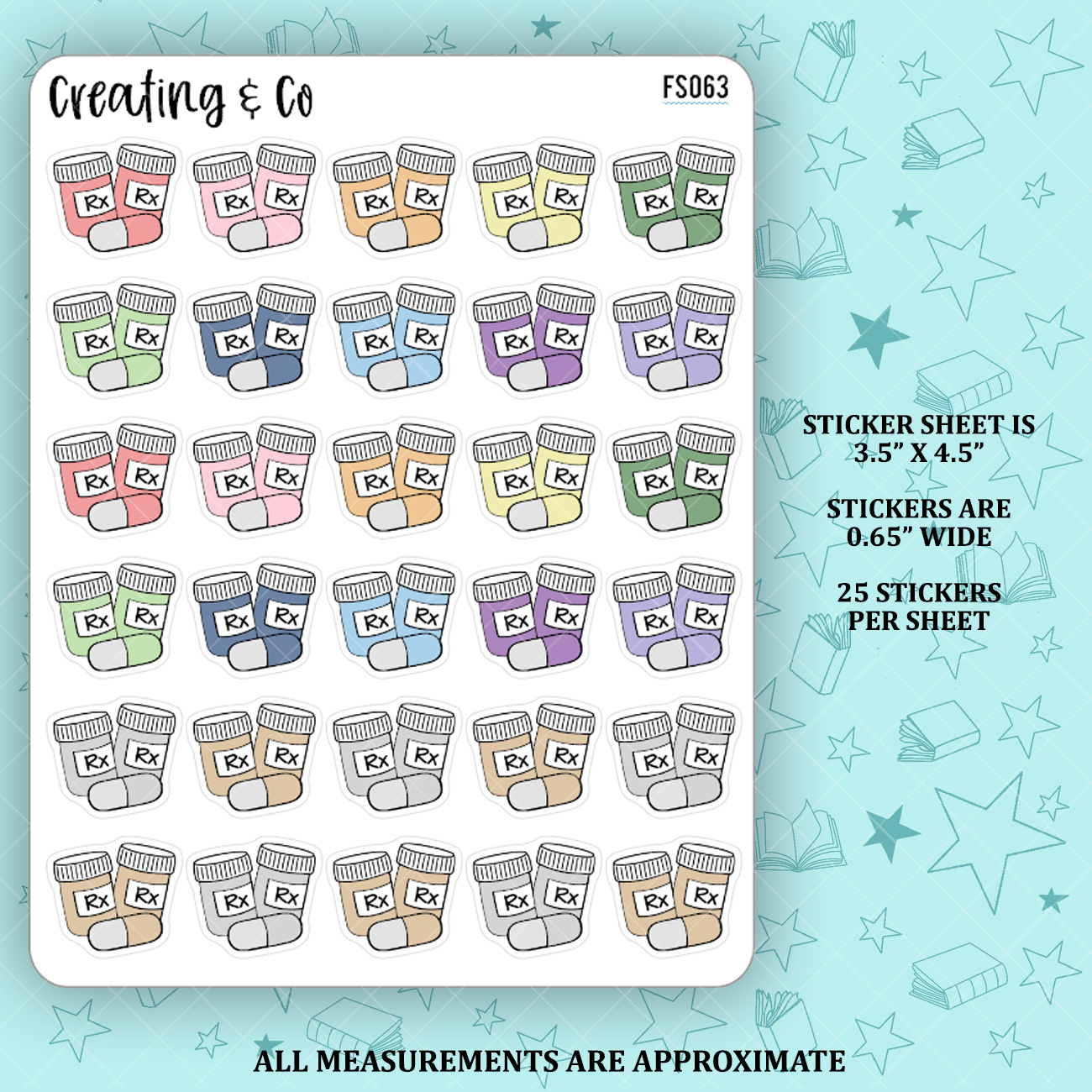 Prescription Icon Functional Stickers - FS063