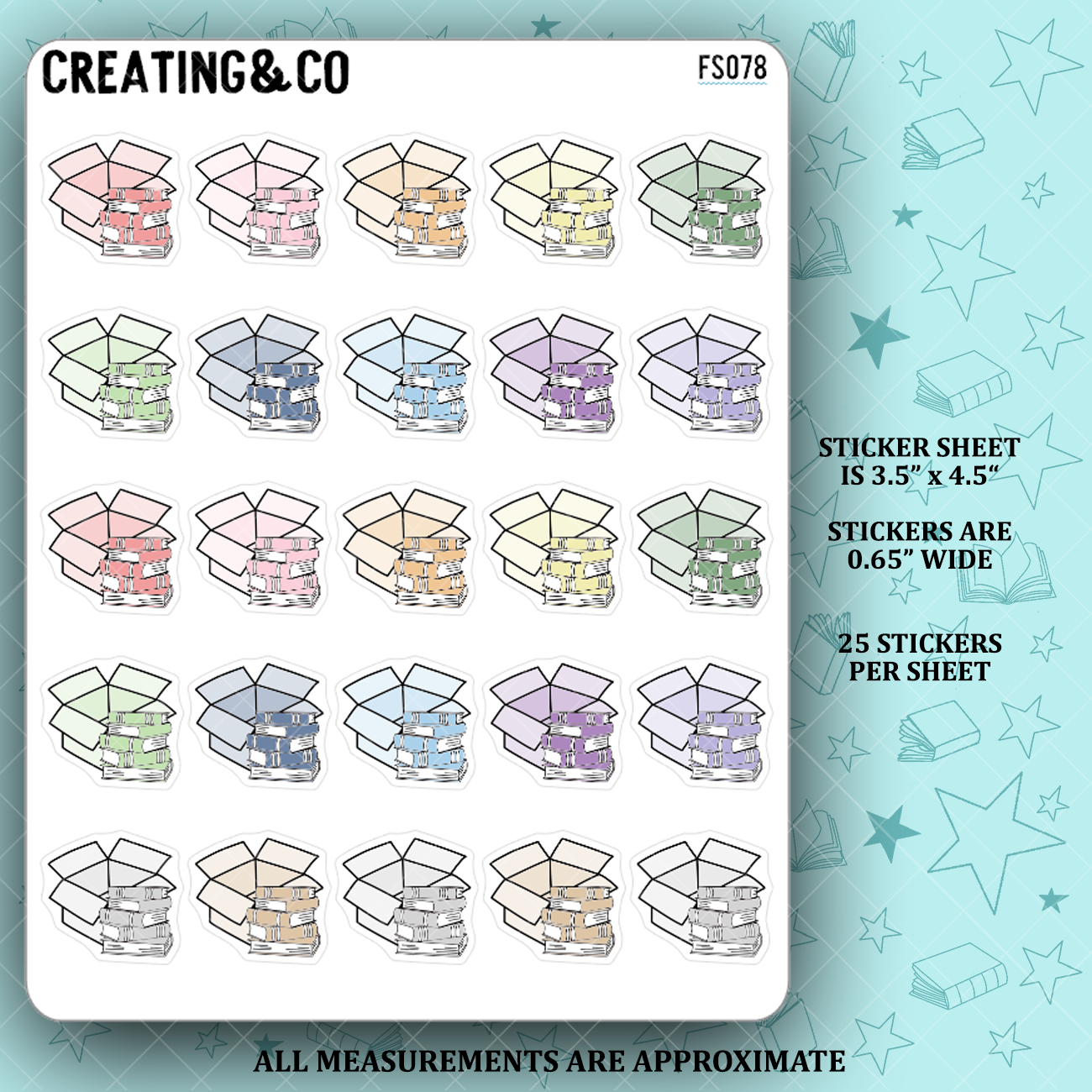 Book Destash Icon Functional Stickers - FS078