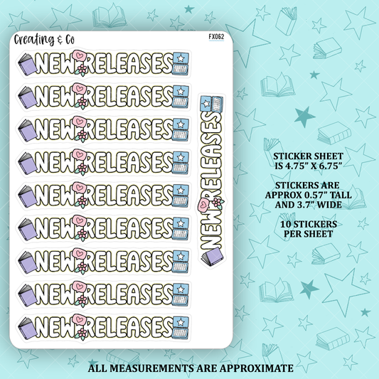 New Releases Notebook Header Functional Sticker Sheet - FX062