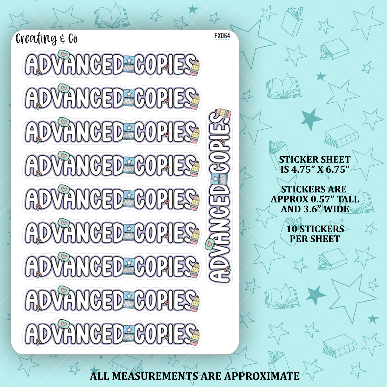 Advanced Copies Notebook Header Functional Sticker Sheet - FX064