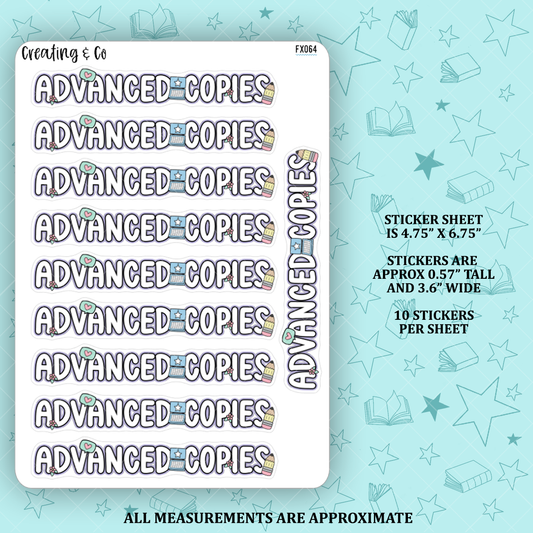 Advanced Copies Notebook Header Functional Sticker Sheet - FX064