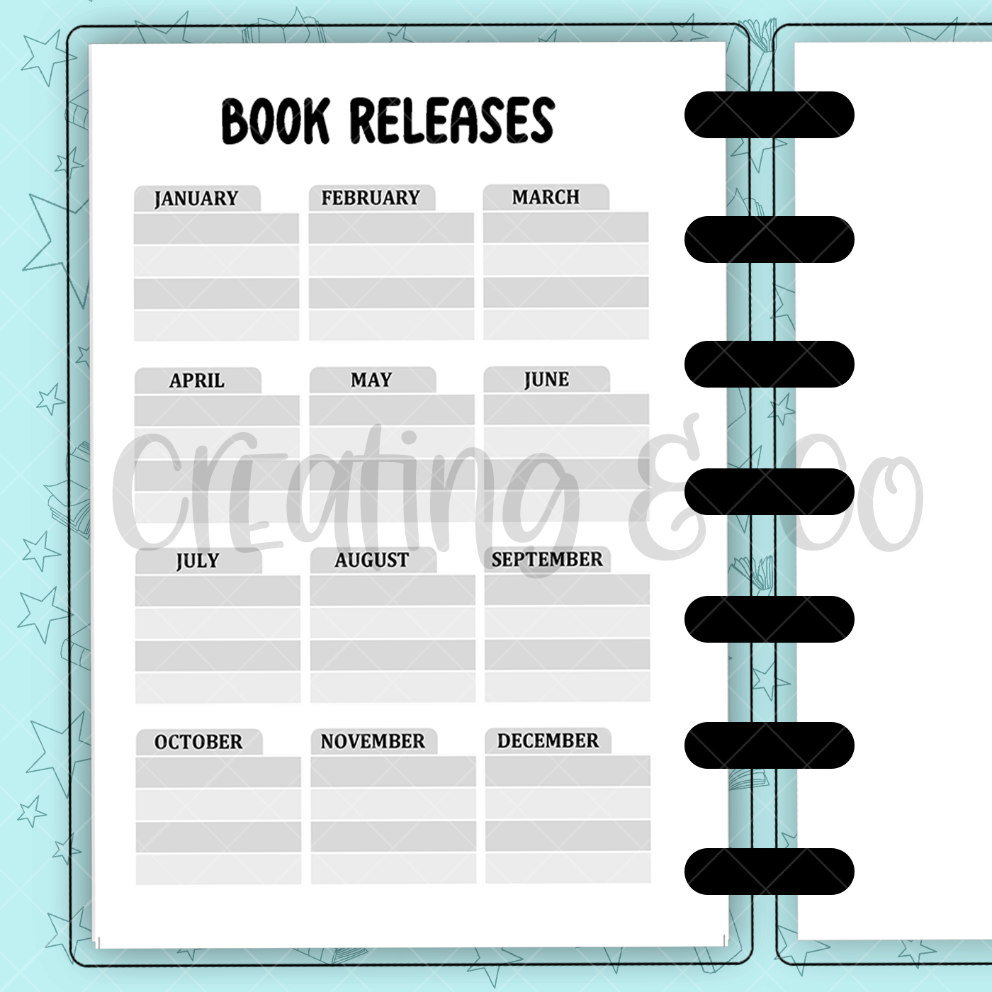 2025 Year Overview Bookish Inserts Build Your Own Book Journal System