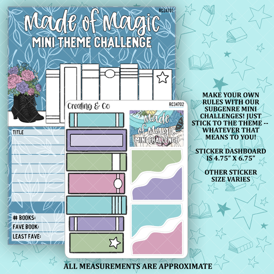 Witchy Reads Made of Magic Mini Theme Reading Challenge Dashboard and Sticker Trackers - RC347