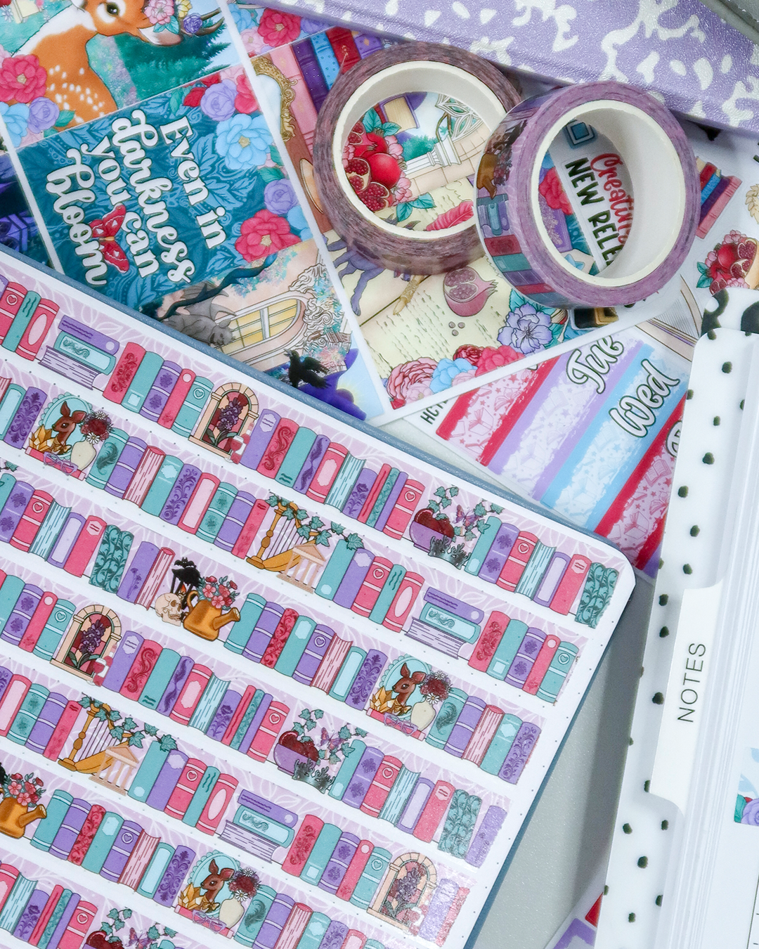 Persephone Greek Mythology Bookshelf Foiled Washi Tape - PGMBW