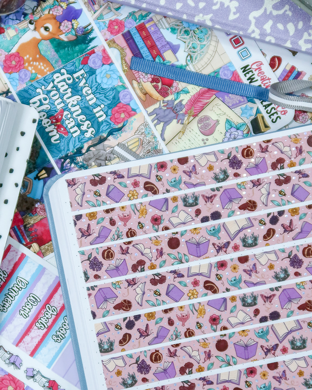 Blooming Darkness Floating Book Foiled Washi Tape - BDFBW