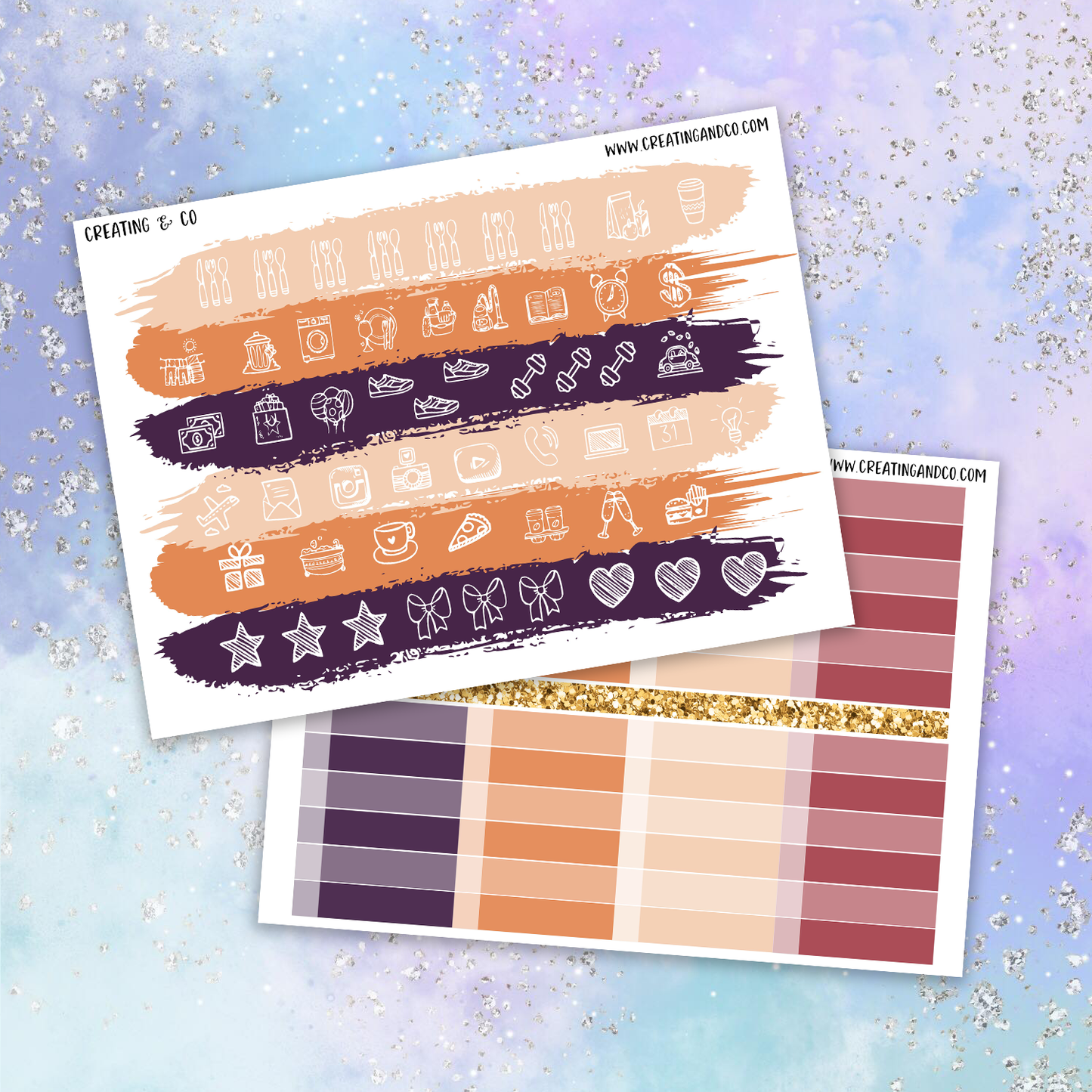 Fall Dragons Printable Weekly Planner Stickers