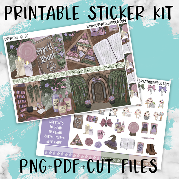 Woodland Witch Printable Weekly Planner Stickers - PK6 – Creating & Co