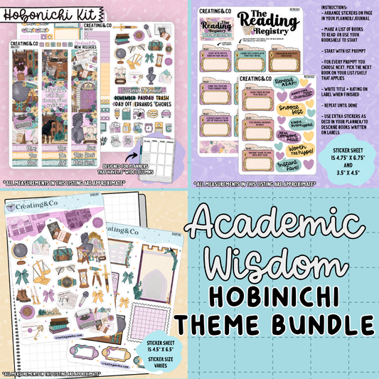 Academic Wisdom Hobonichi Cousin Sticker Kit + Reading Challenge Bundle
