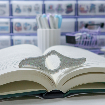 Silver Glitter Resin Book Holder