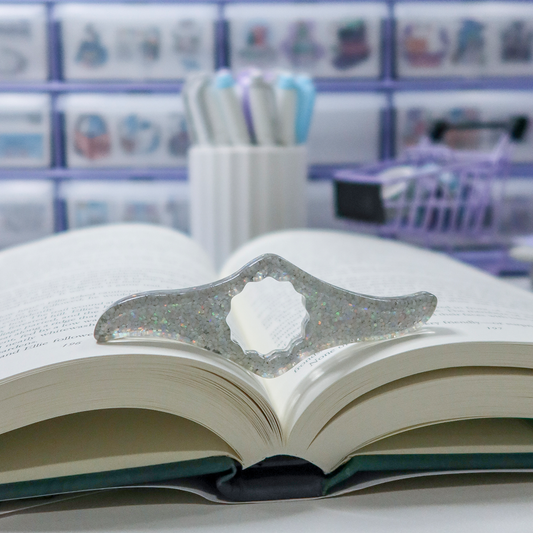 Silver Glitter Resin Book Holder