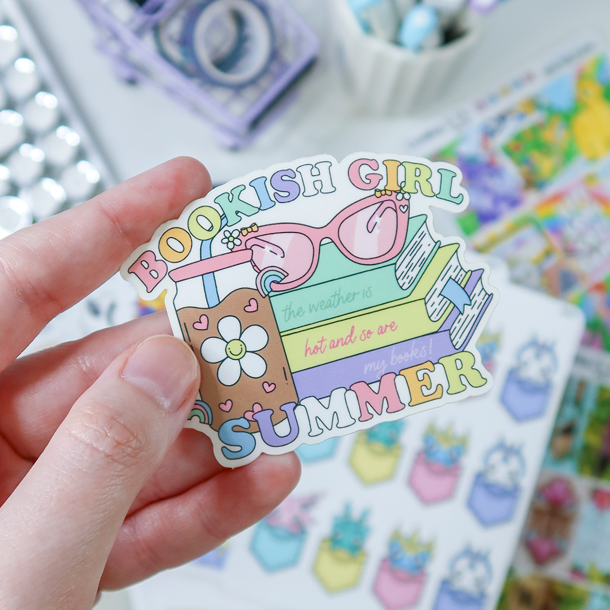 Bookish Girl Summer Vinyl Die Cut Sticker - BGSVS – Creating & Co