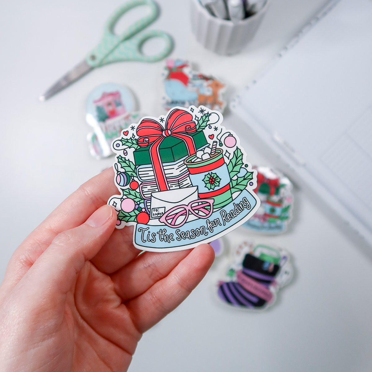 Tis the Season for Reading Vinyl Die Cut Sticker - TSRVS