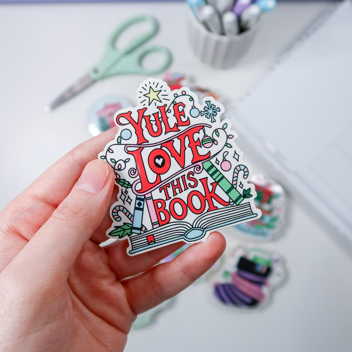 Yule Love This Book Vinyl Die Cut Sticker - YLTBV