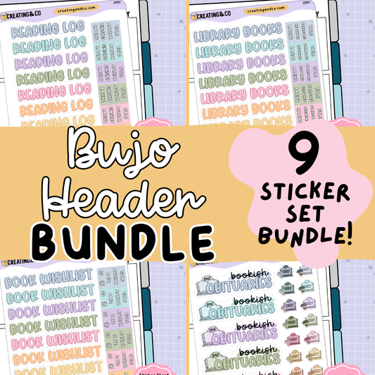 Journal Header Sticker Sheet Bundle