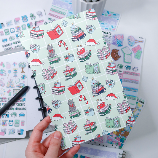 Christmas Reads Half Letter Scrapbook Paper for Planners & Device Case Inserts - CRSP