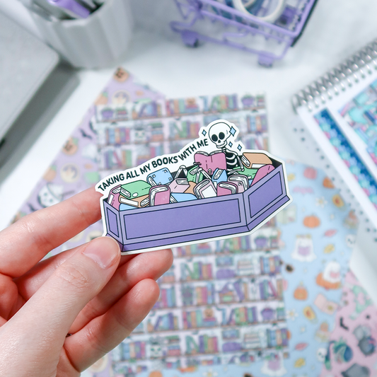 Taking Books With Me Vinyl Die Cut Sticker - TBWMV