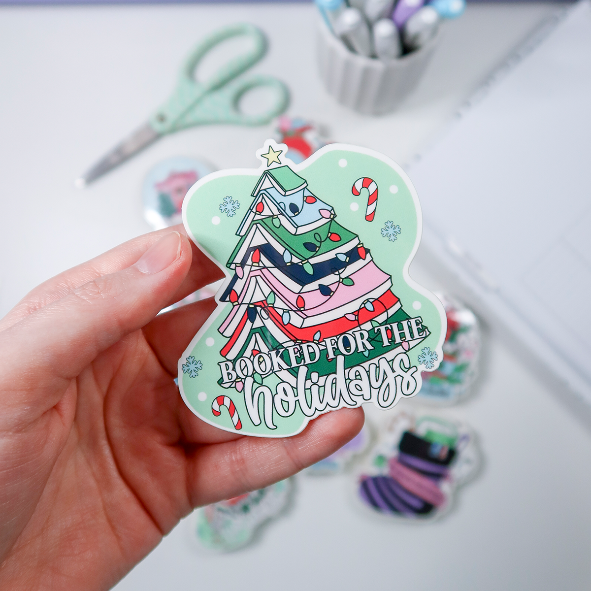 Booked for the Holidays Vinyl Die Cut Sticker - BFTHV