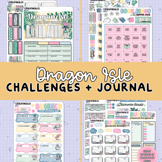 Dragon Isle Challenges + Note Page Journal Sheets ONLY Bundle