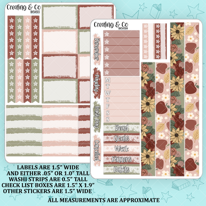 Apple Orchard Fall Challenge Vertical Weekly Planner Kit  - BK545