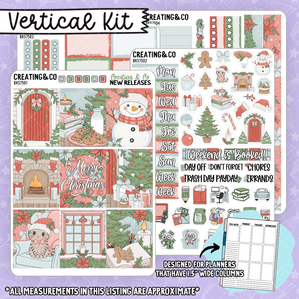 Cozy Christmas Vertical Weekly Planner Kit  - BK575