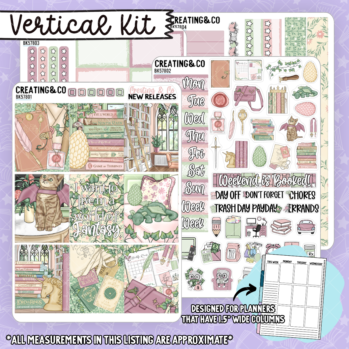 Fantasy Worlds Vertical Weekly Planner Kit  - BK578