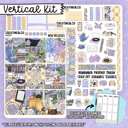 Lavender Rain Vertical Weekly Sticker Kit - xBK602