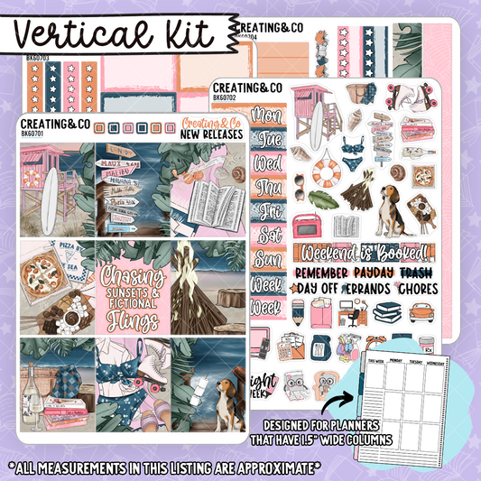 Fictional Flings Summer Nights Vertical Weekly Planner Kit  - BK607
