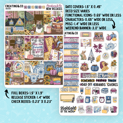 Sunflower Cottage Vertical Weekly Kit + Monthly Reads Sticker Bundle