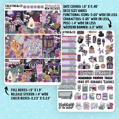 Haunted Carnival Vertical Weekly Sticker Kit - xBK626