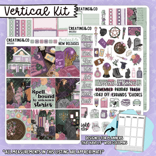Spellbound Coven - Dark Witch - Vertical Weekly Planner Kit  - BK628