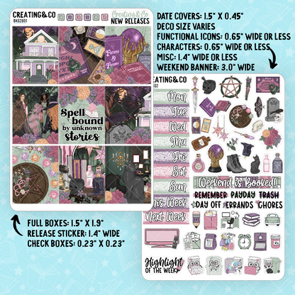 Spellbound Coven - Dark Witch - Vertical Weekly Planner Kit  - BK628