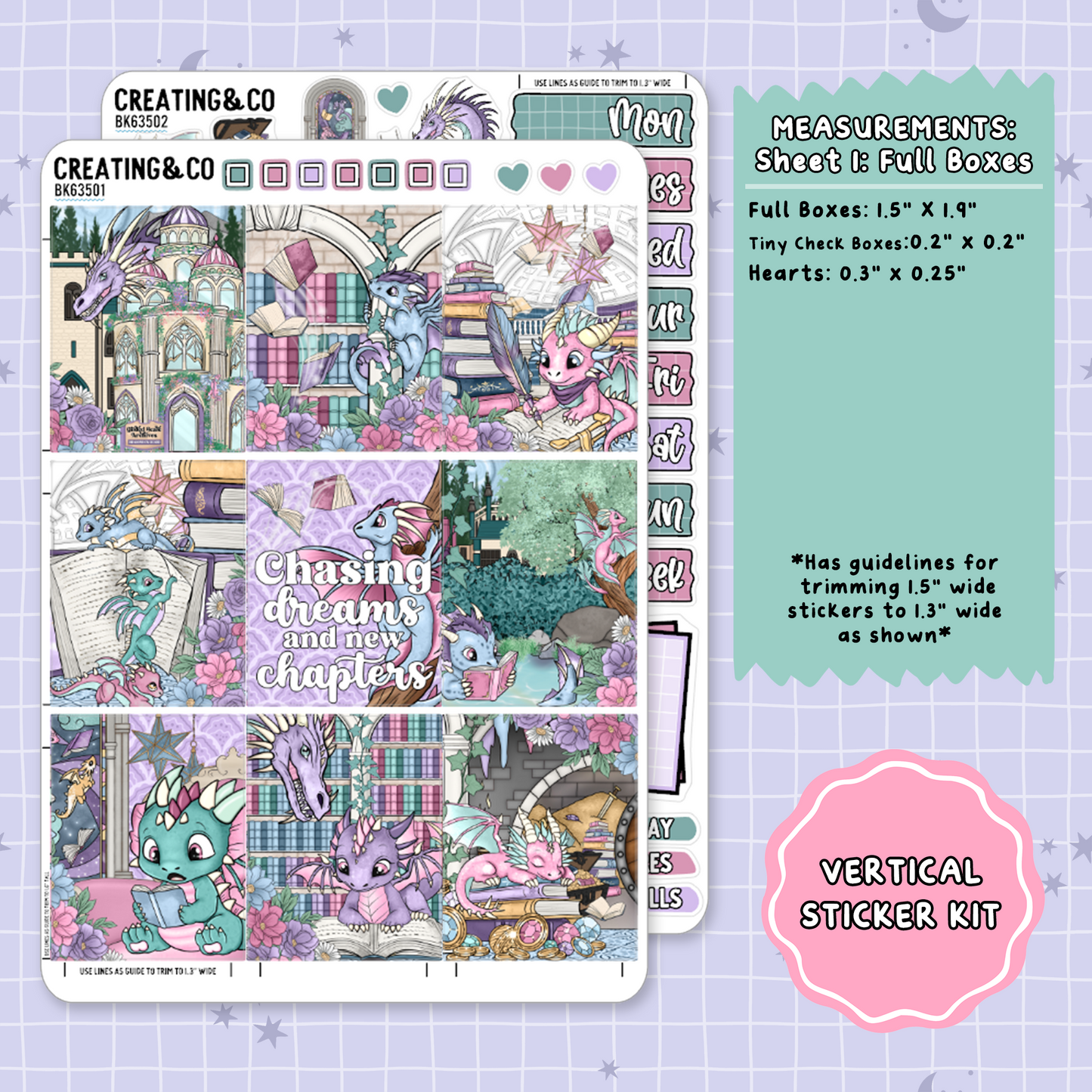 Chasing Dragons Vertical Weekly Planner Sticker Kit  - BK635