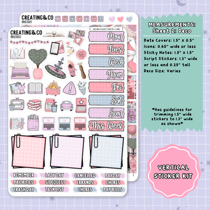 Love Story Vertical Weekly Planner Sticker Kit - BK636