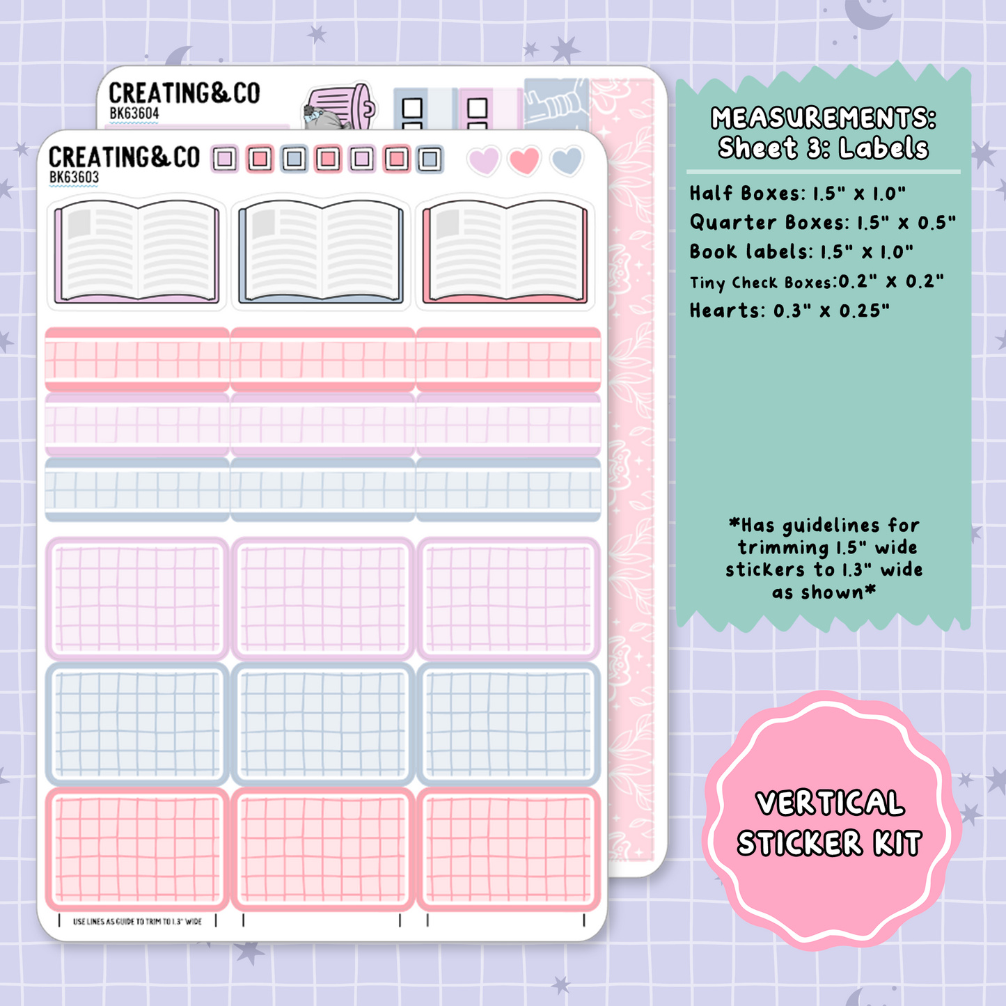Love Story Vertical Weekly Planner Sticker Kit - BK636