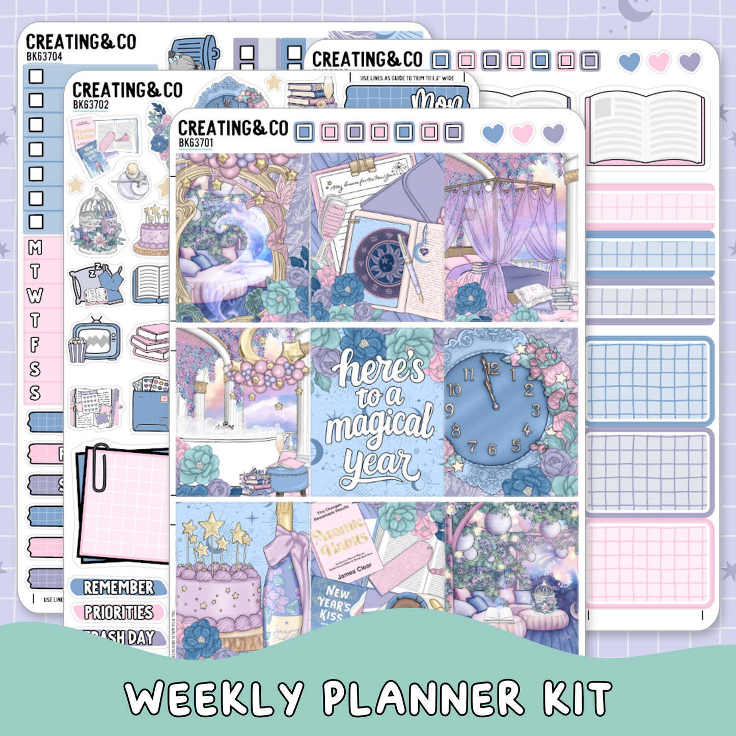 Magical Year Vertical Weekly Planner Sticker Kit - BK637