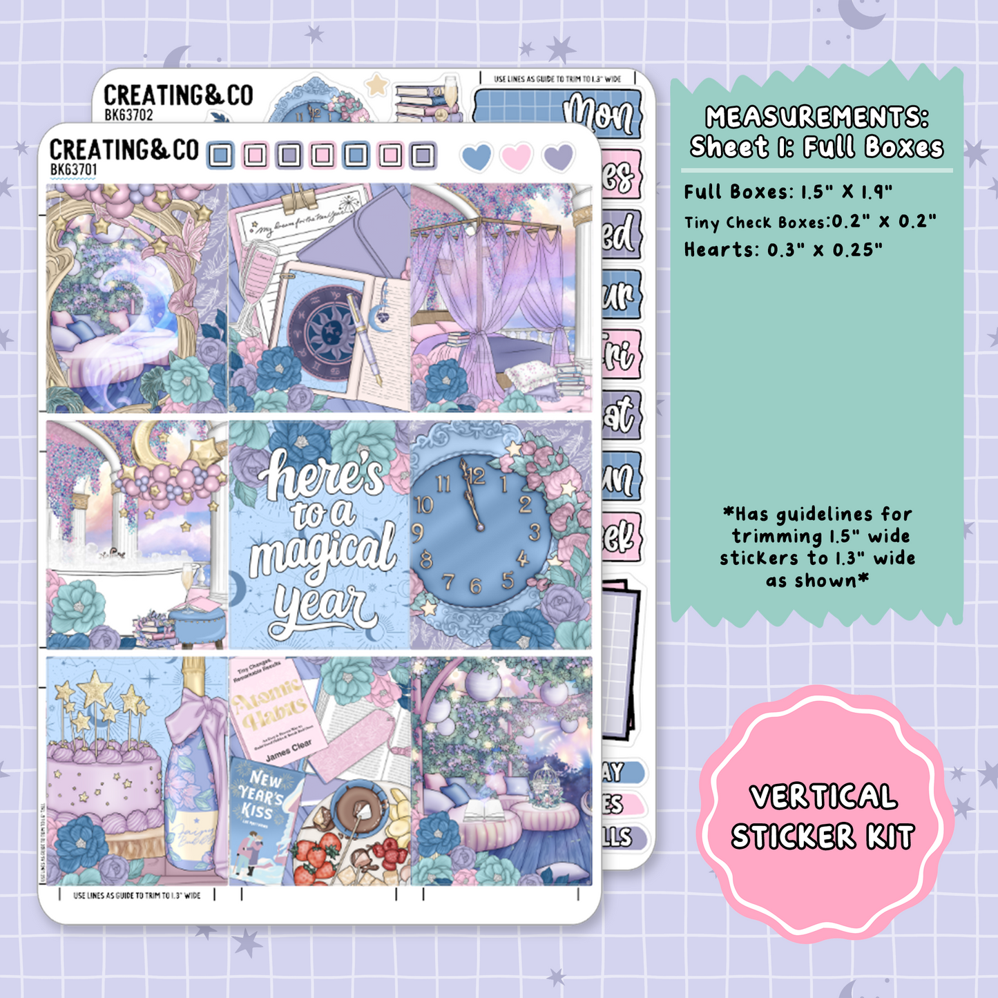 Magical Year Vertical Weekly Planner Sticker Kit - BK637